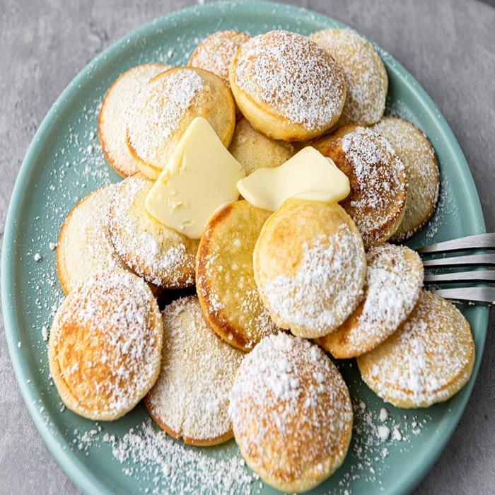 Dutch poffertjes (mini pancakes)